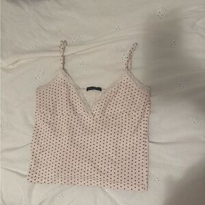 Brandy Melville Pink Tan Fitted Crop Camisole